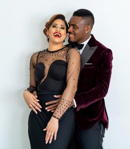 Emmanuel Emenike and his second wife, Miss Nigeria 2014