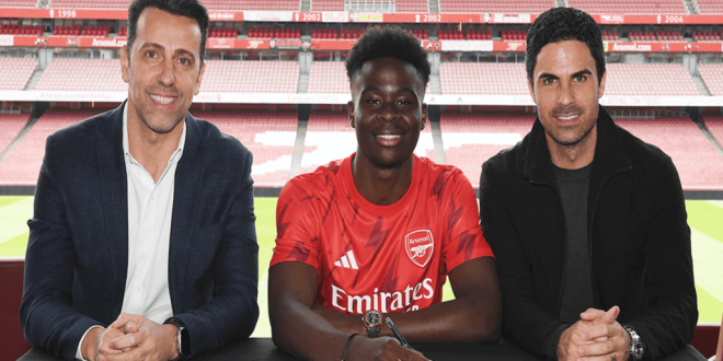 Bukayo Saka signs a new long-term contract at Arsenal