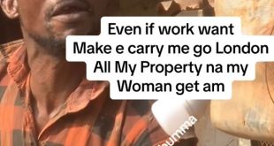 “All my property, na my woman get am”- Labourer Says As He Praises His Wife For Her Unconditional Love Towards Him (VIDEO)