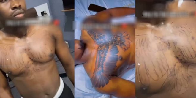 Nigerian Man Cements His Love For Wizkid As He Gets A Permanent “Biggest Bird” Tattoo (VIDEO)